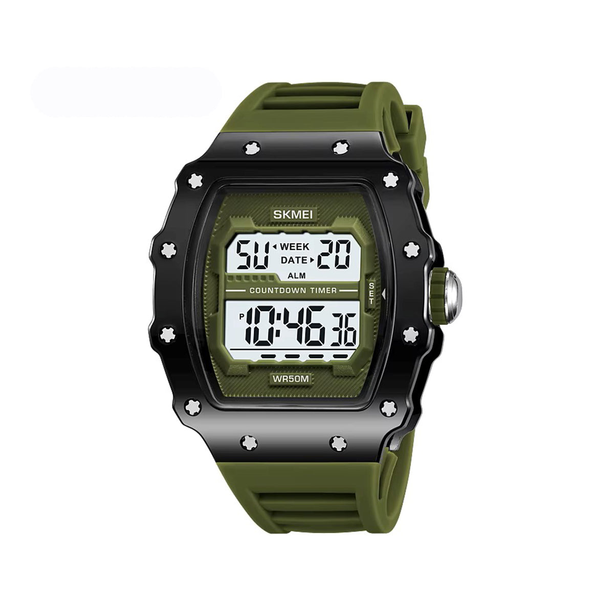 SKMEI 2296 New Colorful Sports Digital Silicone Strap Men's Watch-Black Green