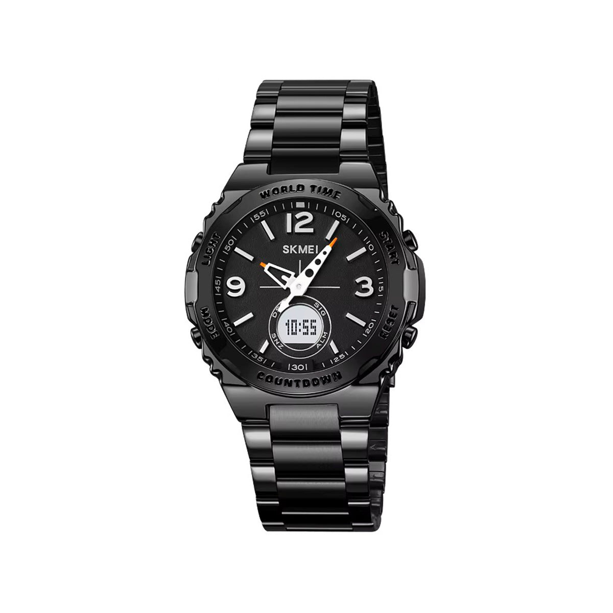 SKMEI 2310 Digital Analog Stainless Steel Watch for Men-Black