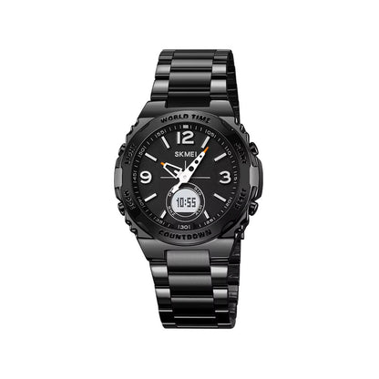 SKMEI 2310 Digital Analog Stainless Steel Watch for Men-Black