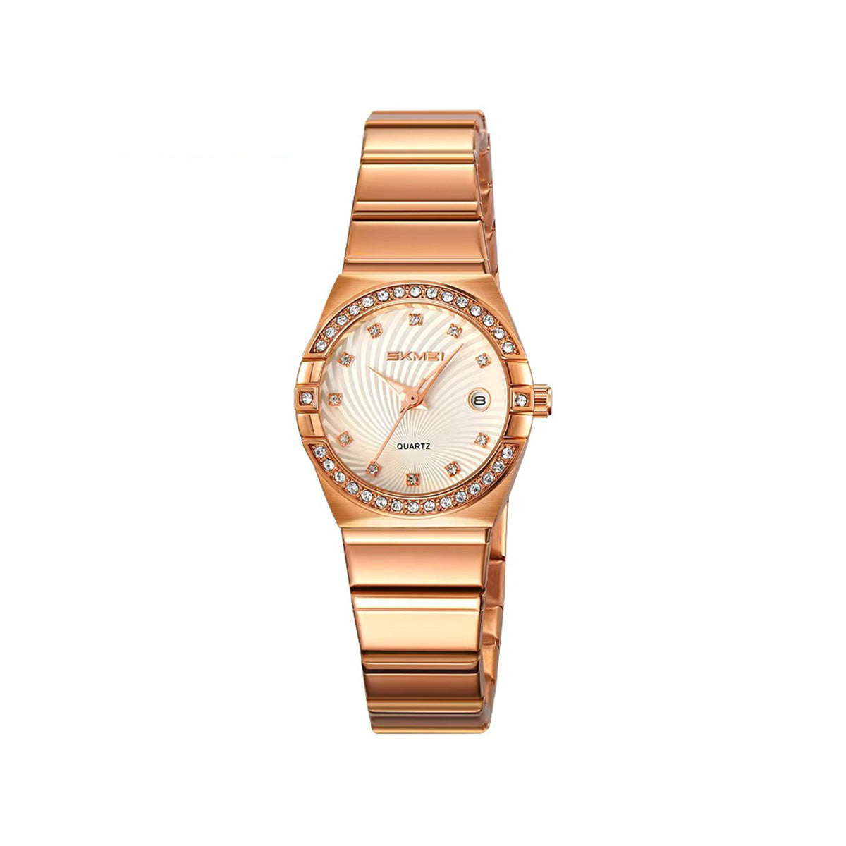 SKMEI 2342 Quartz Stainless Steel Diamond Ladies Watch-Rose Gold