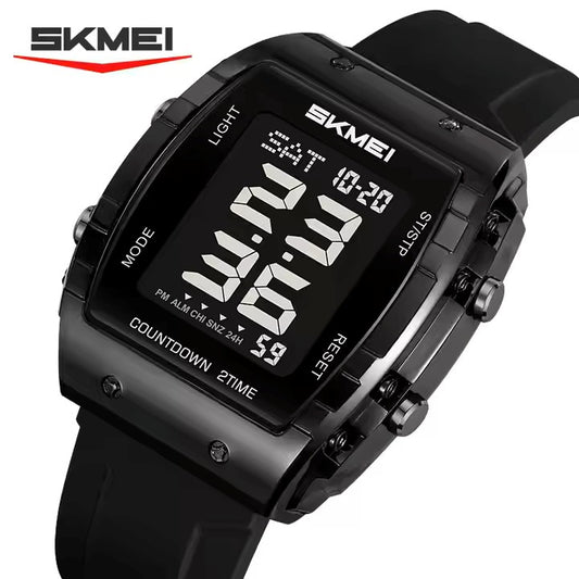 SKMEI 2409 Waterproof Digital Silicone Belt Men's Watch-Black
