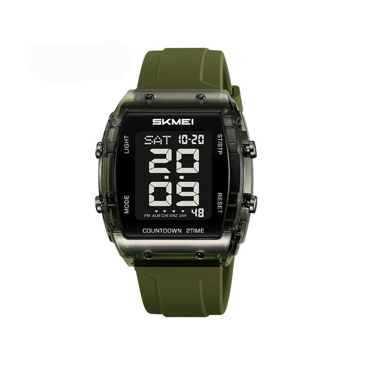 SKMEI 2409 Waterproof Digital Silicone Belt Men's Watch-Green