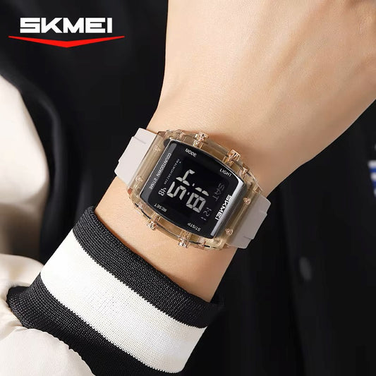 SKMEI 2409 Waterproof Digital Silicone Belt Men's Watch-Khaki