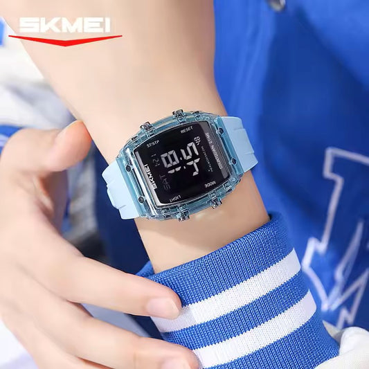 SKMEI 2409 Waterproof Digital Silicone Belt Men's Watch-Sky Blue