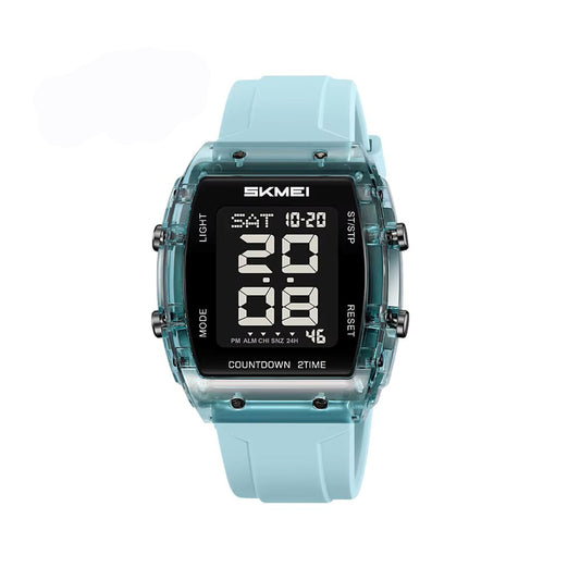 SKMEI 2409 Waterproof Digital Silicone Belt Men's Watch-Sky Blue