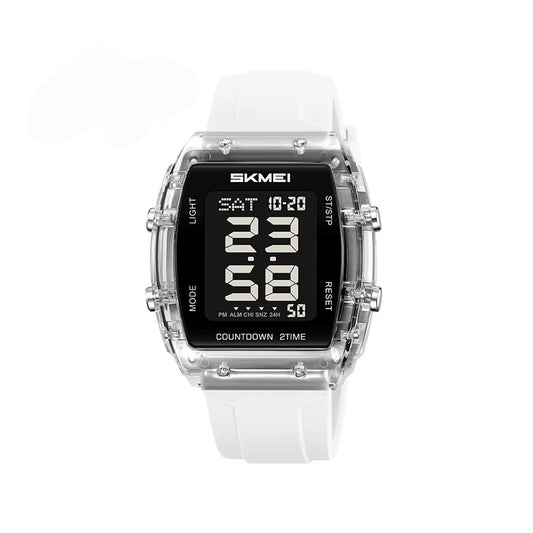 SKMEI 2409 Waterproof Digital Silicone Belt Men's Watch-White