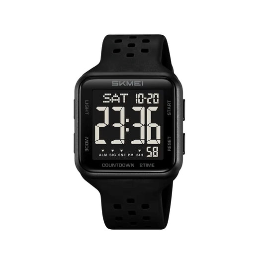 SKMEI 2440 New Digital Silicone Strap Waterproof Men's Watch-Black