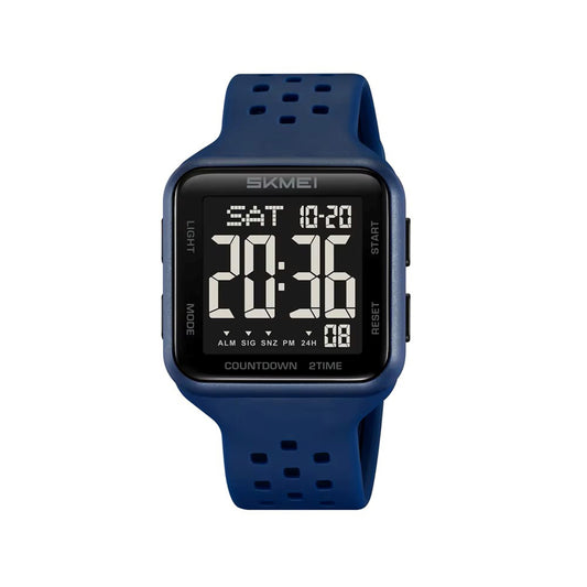 SKMEI 2440 New Digital Silicone Strap Waterproof Men's Watch-Blue