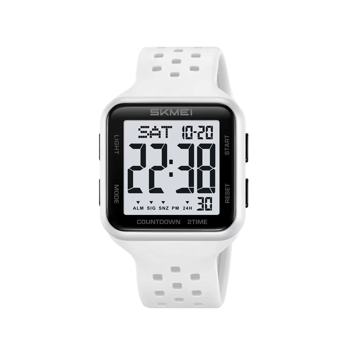 SKMEI 2440 New Digital Silicone Strap Waterproof Men's Watch-White