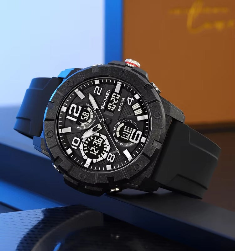 SKMEI 2487 Digital Silicon Band Sports Men’s Watch-Black