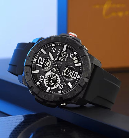 SKMEI 2487 Digital Silicon Band Sports Men’s Watch-Black
