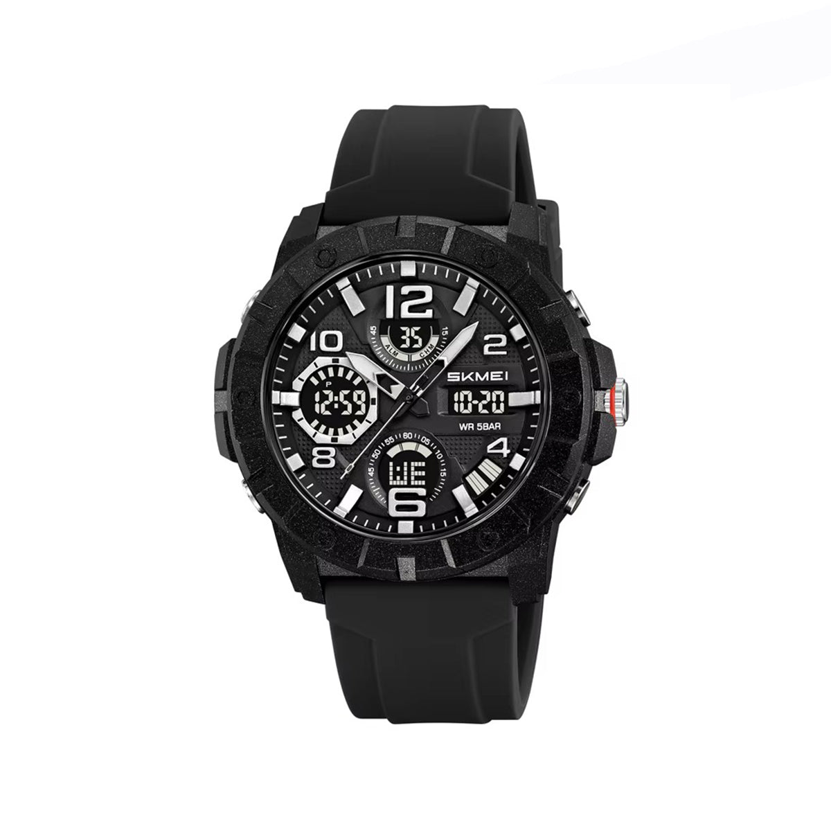SKMEI 2487 Digital Silicon Band Sports Men’s Watch-Black