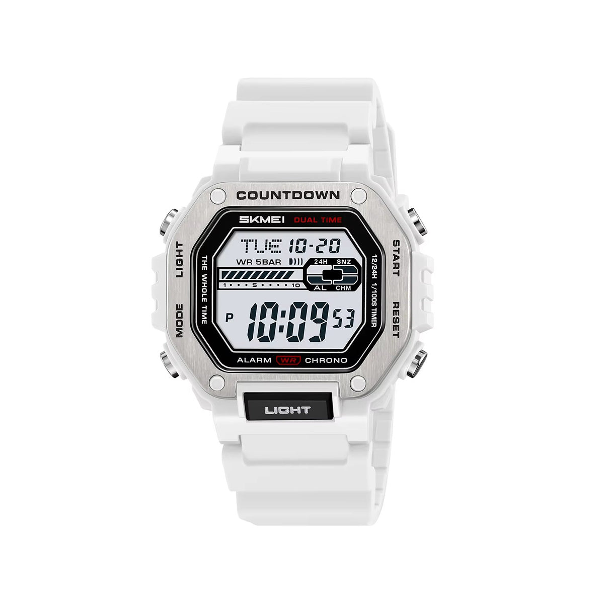 SKMEI 2522 New Electronic Sports Men's Watch-White