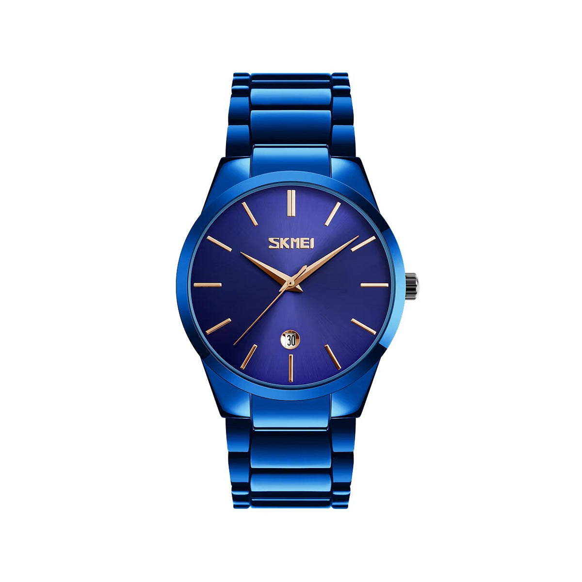 SKMEI 9140 Classic Stainless Steel Quartz Men's Watch-Blue