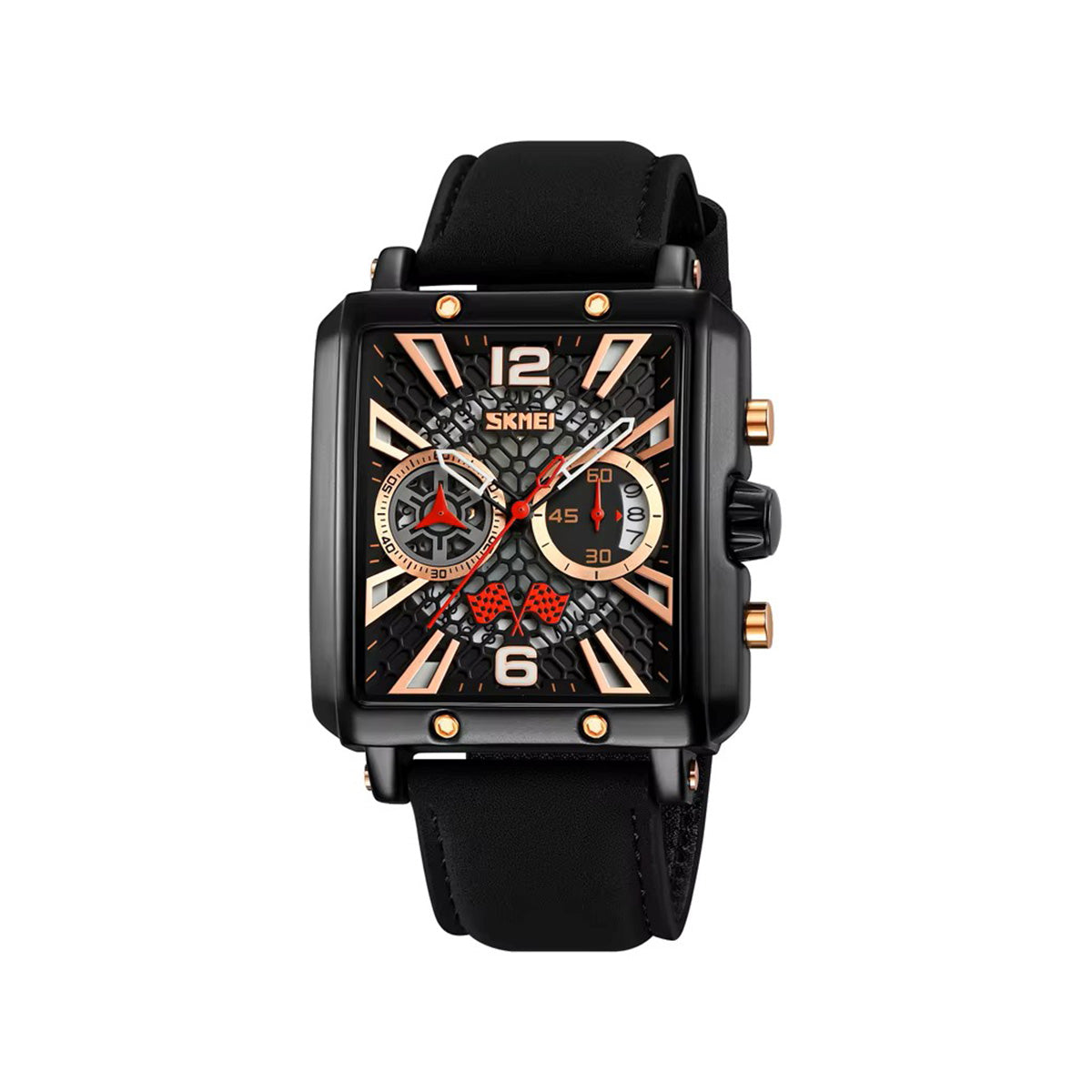 SKMEI 9340 New Luxury Fashion Leather Strap Men's Watch-Black