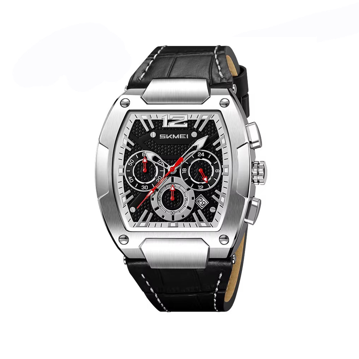 SKMEI 9357 Casual Chronograph Leather Belt Men’s Watch-Black