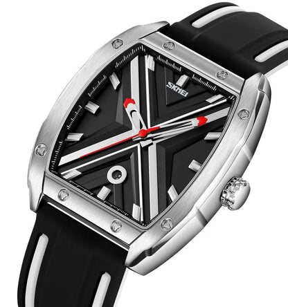SKMEI 9364 Quartz Waterproof Silicone Strap Date Men's Watch-Black