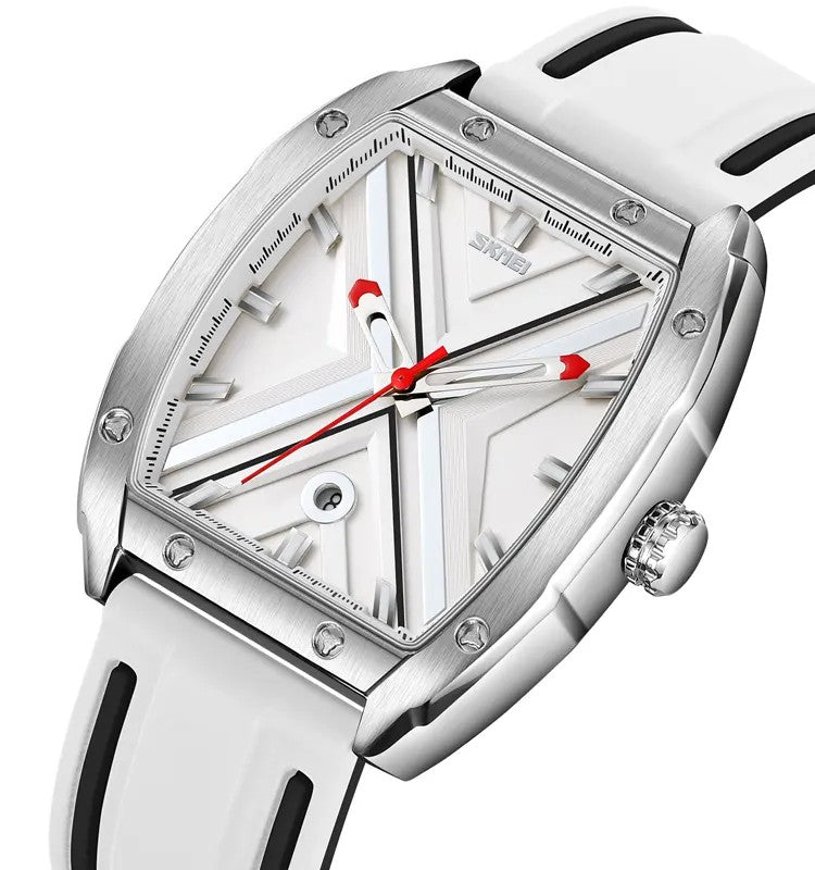 SKMEI 9364 Quartz Waterproof Silicone Strap Date Men's Watch-White