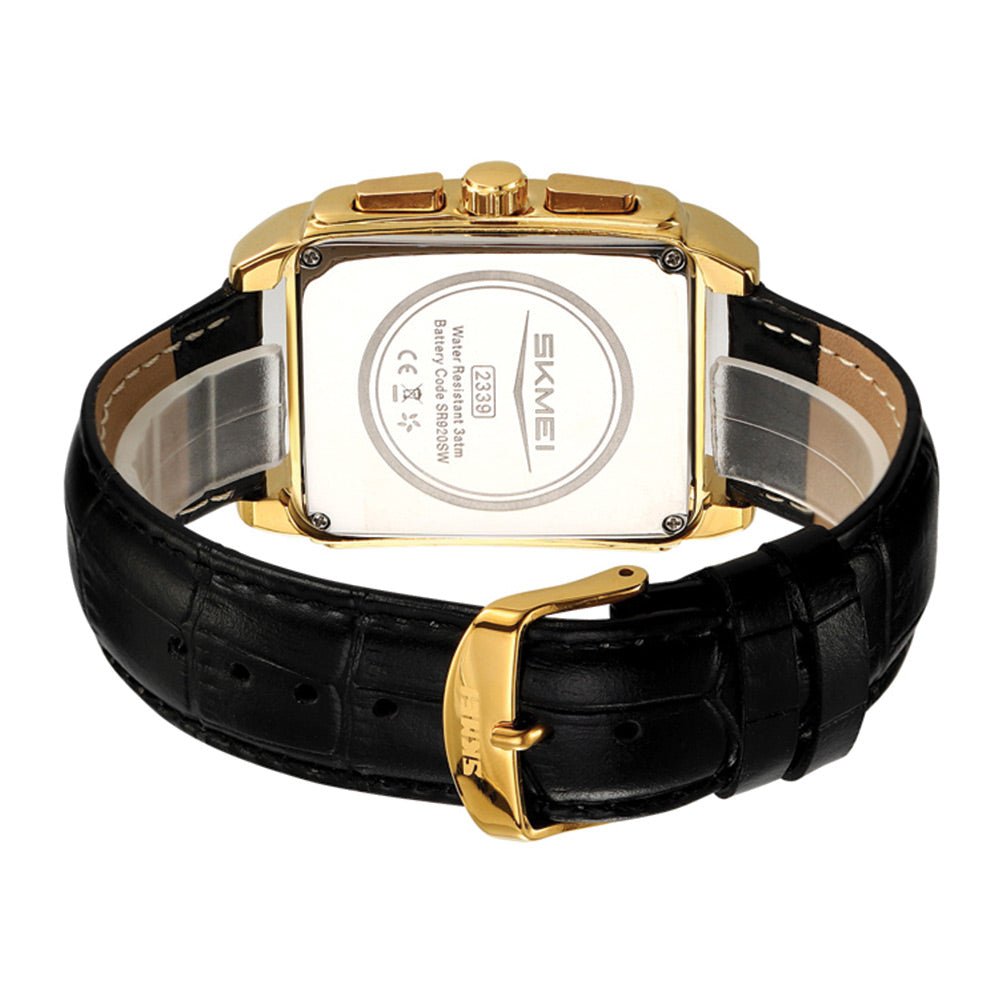 SKMEI 2339 Gold White Luxury water Resistant stainless-steel Top-Quality Men’s watch
