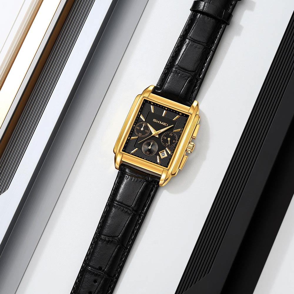 SKMEI 2339 Gold Black Luxury water Resistant stainless-steel Top-Quality Men’s watch