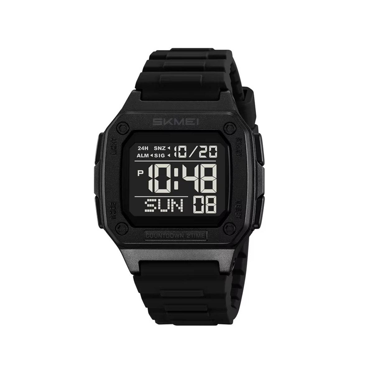 Skmei 2456 Stylish Creative PU Digital Men's Watch-Black
