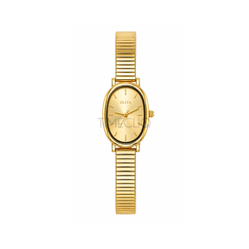 OLIYA 2015 Vintage Oval Watch Golden Chain Edition-Golden Dial