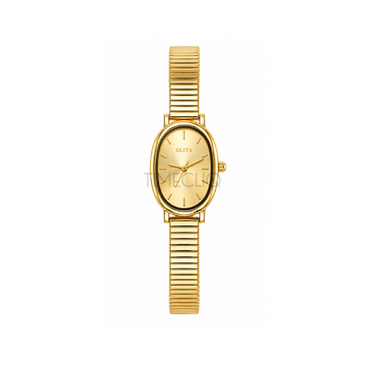 OLIYA 2015 Vintage Oval Watch Golden Chain Edition-Golden Dial