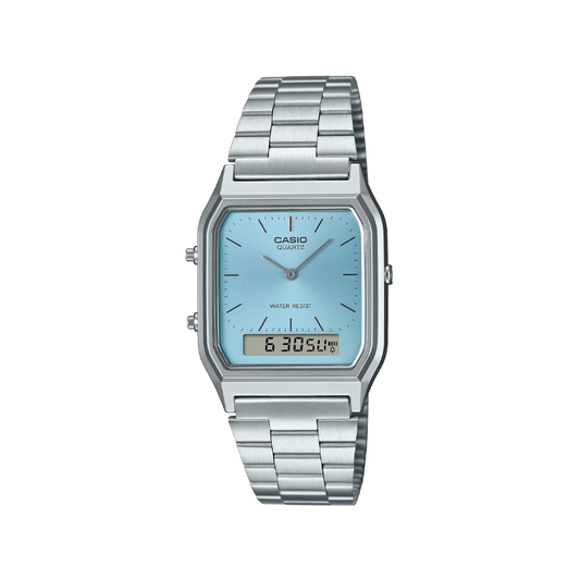 Casio AQ-230A-2A1MQYDF Vintage Dual Time Chain Watch