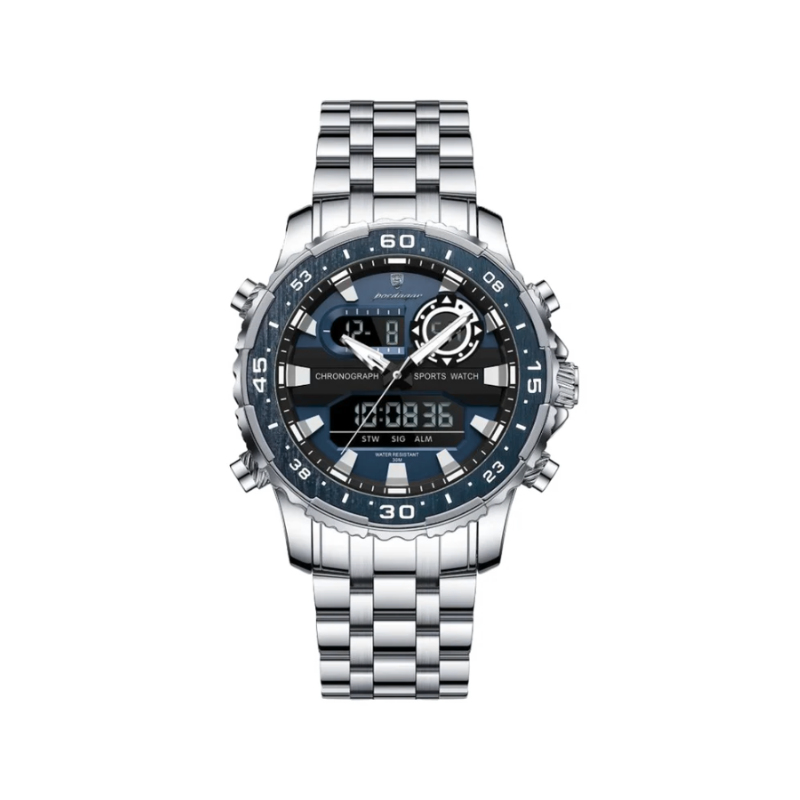 POEDAGAR E122 Luxury LED Men's Watch - Blue