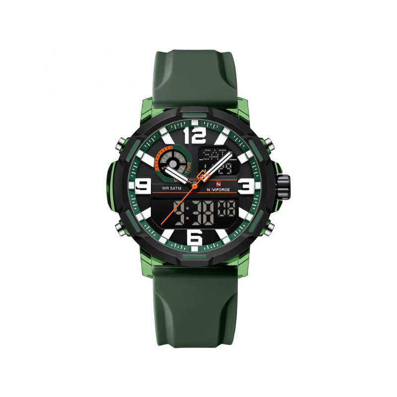 NAVIFORCE NF7130 Dual Display Men’s Sports Watch- Green