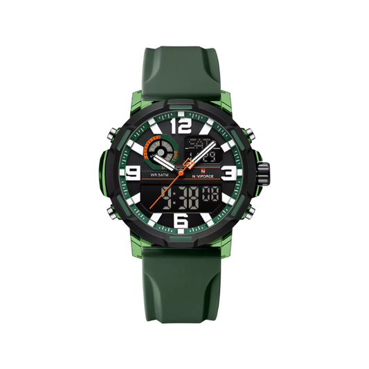 NAVIFORCE NF7130 Dual Display Men’s Sports Watch- Green