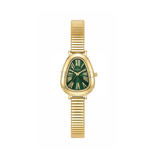 Oliya 2016S Women’s Retro Serpentine Band Gold Watch – Green Dial