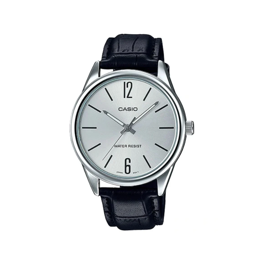Casio MTP-V005L-1B5 Standard Leather Belt Men’s Watch-Black Dial