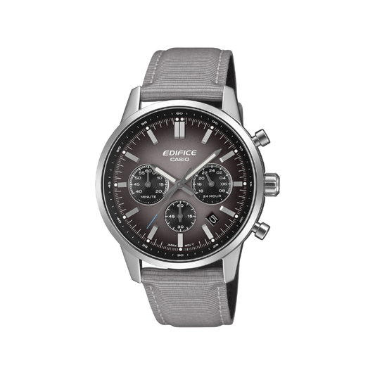 Casio Ediface EFR-575C-8AEF Chrono Leather Canvas Gray