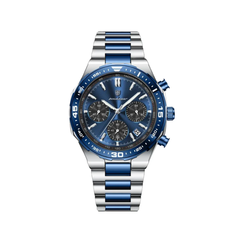 POEDAGAR 697 Men's Quartz Chronograph Watch - Blue