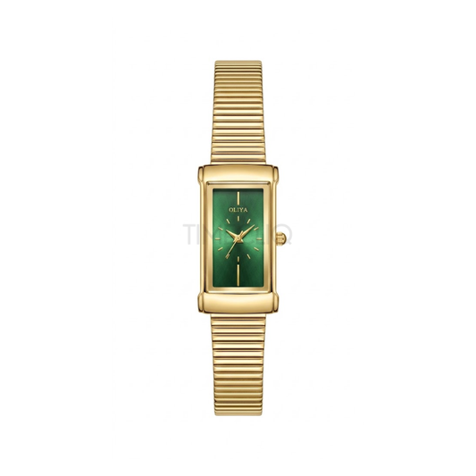 Oliya 55182 Ladies Ladies Serpentine Band Watch- Green Dial