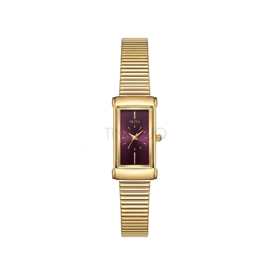 Oliya 55182 Ladies Ladies Serpentine Band Watch- Maroon Dial