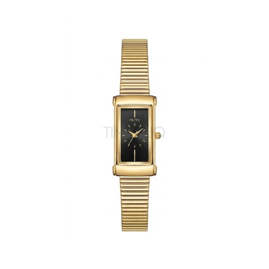 Oliya 55182 Ladies Ladies Serpentine Band Watch- Black Dial