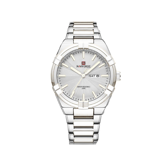 NAVIFORCE 9218 Men’s Stainless Steel Quartz Watch- White Dial