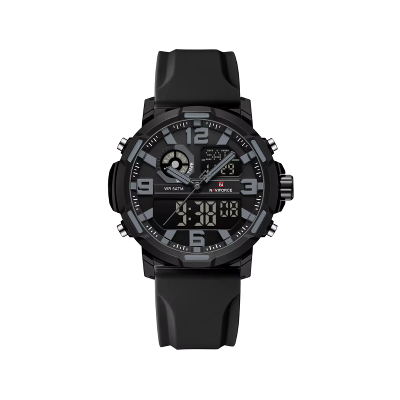 NAVIFORCE NF7130 Dual Display Men’s Sports Watch- Black