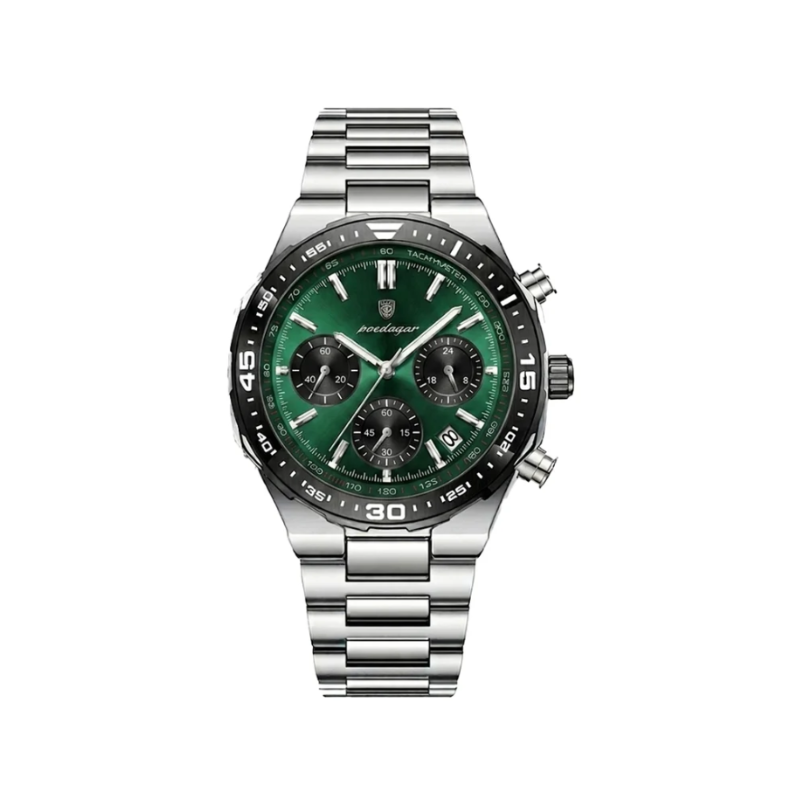 POEDAGAR 697 Men's Quartz Chronograph Watch - Green