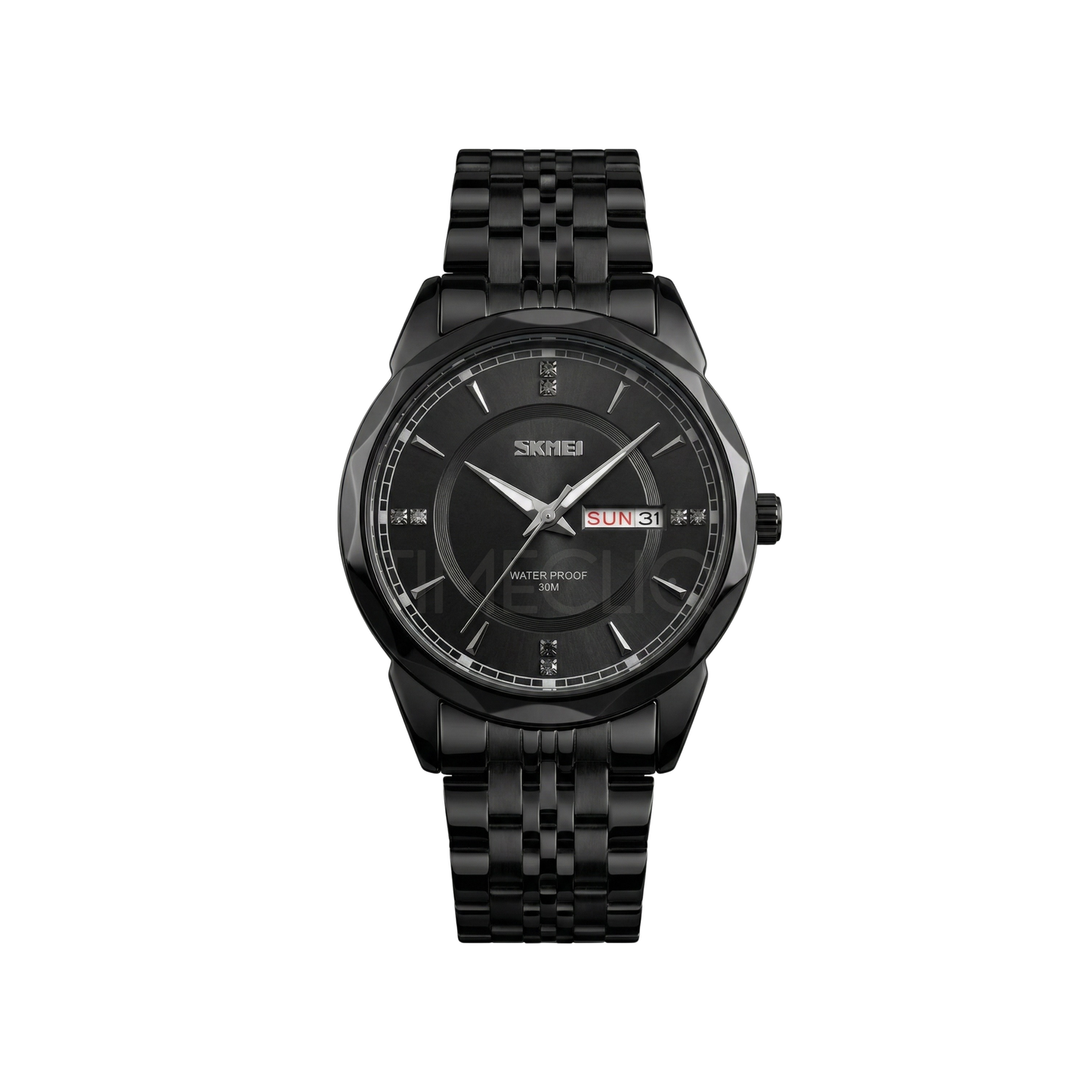 SKMEI 9268 japan movement quartz Stainless Steel Wristwatch for Men’s- Black