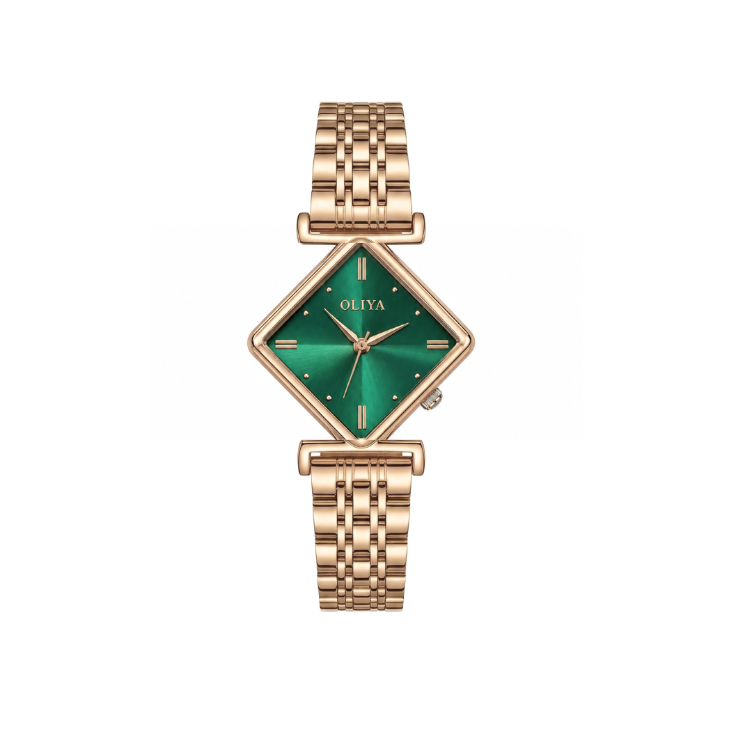 Oliya 6819 Women’s Gold Watch – Green Dial