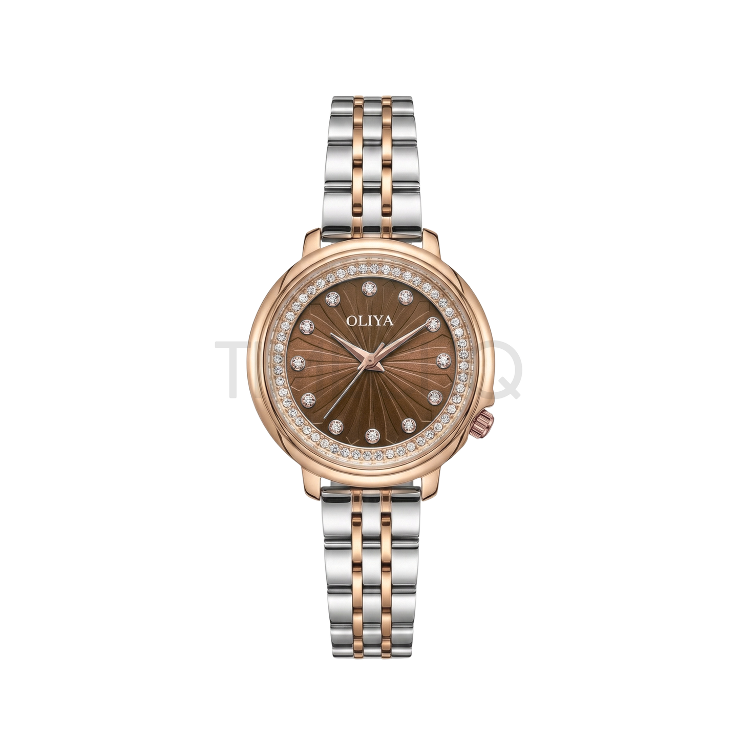 Oliya 889 Brown Dial Two-Tone Women’s Watch.