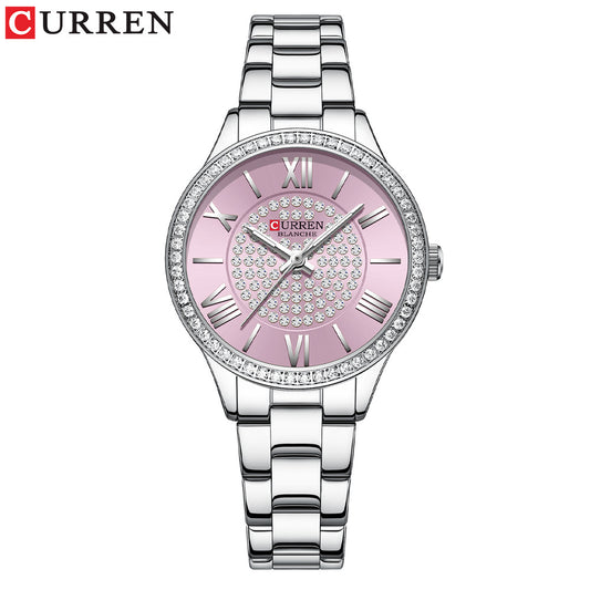 CURREN 9084 Luxury Watches for Women – Silver & Pink