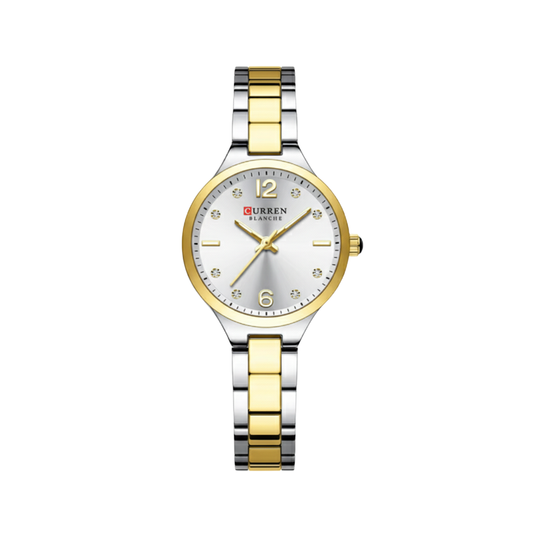 Curren 9105 Elegant Fashion Diamond Ladies Watch-Gold White