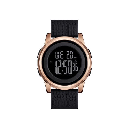 SKMEI 1502 Silicon strap resin glass 5 ATM waterproof digital watch for Men’s- Black Copper