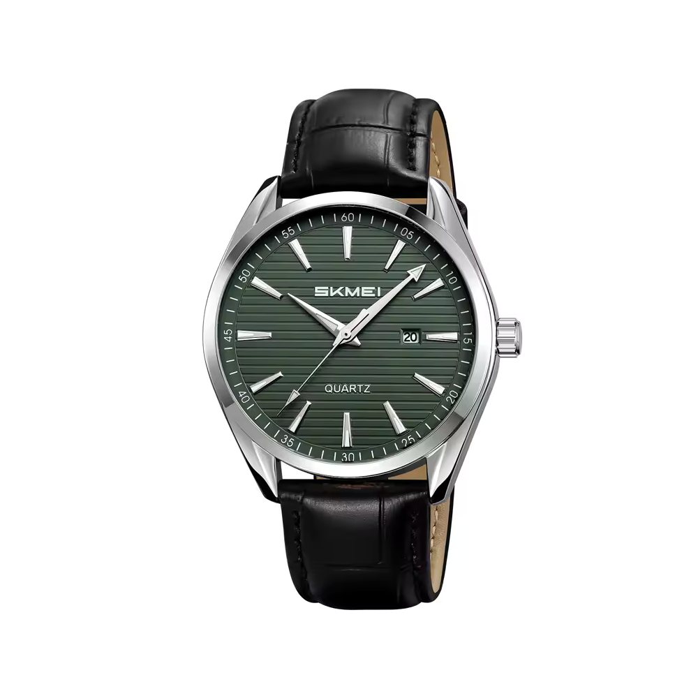 SKMEI 2490 Classic Business Quartz Watch- Silver Green