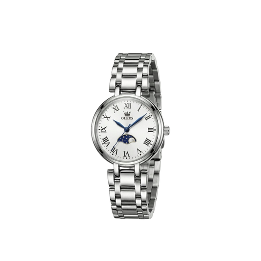 OLEVS 5573 Classic fashion roman hour mark women watch-White Dial