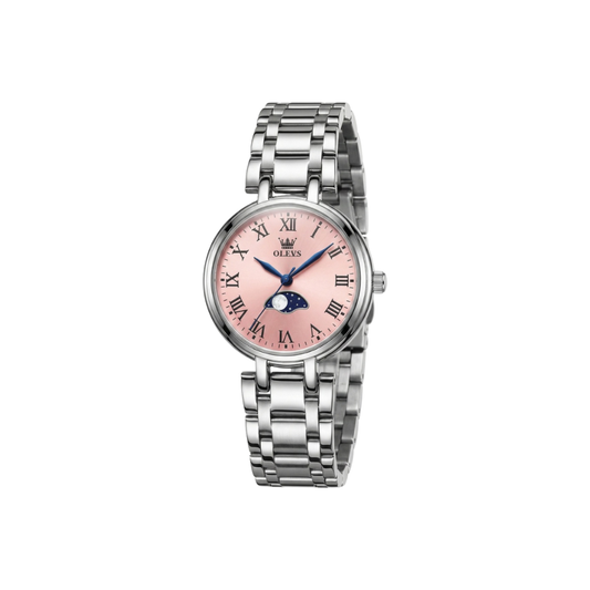 OLEVS 5573 Classic fashion roman hour mark women watch-Pink Dial
